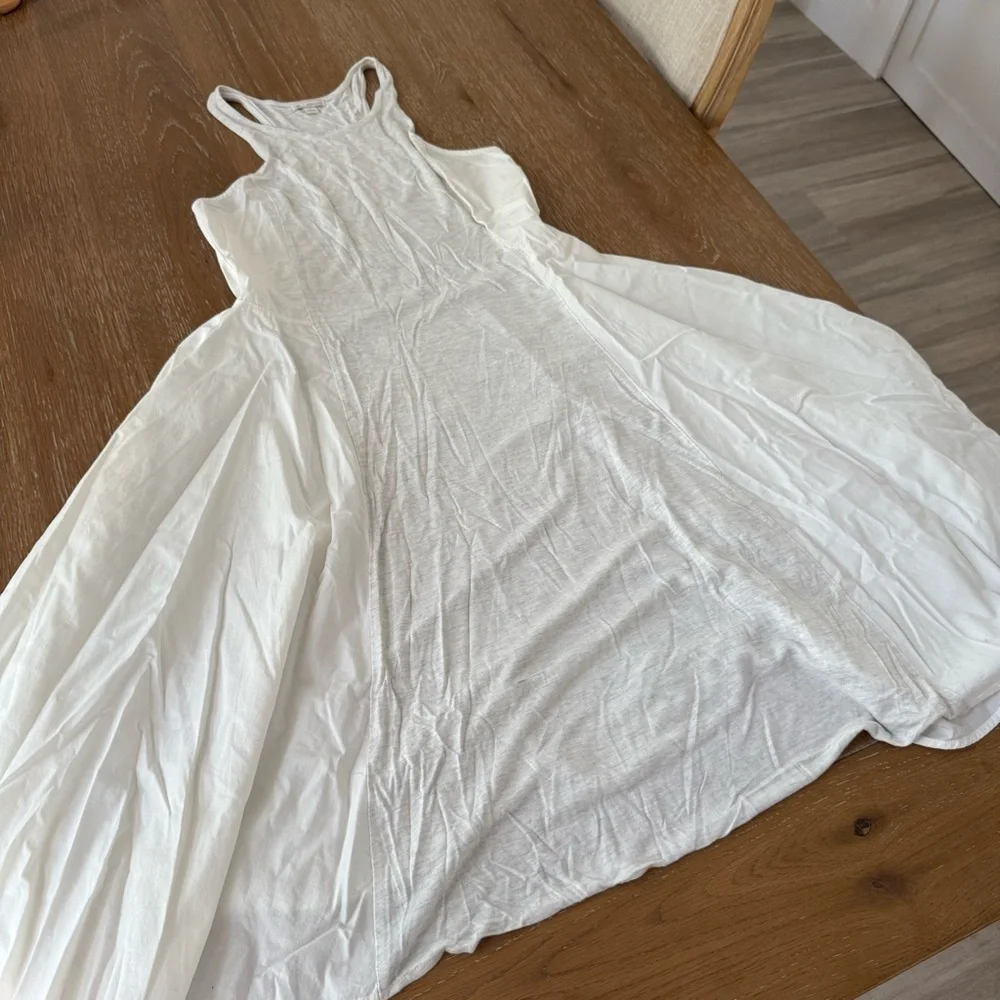 GAP Sleeveless Midi Dress in Heather Gray and Cream - Picture 7 of 8
